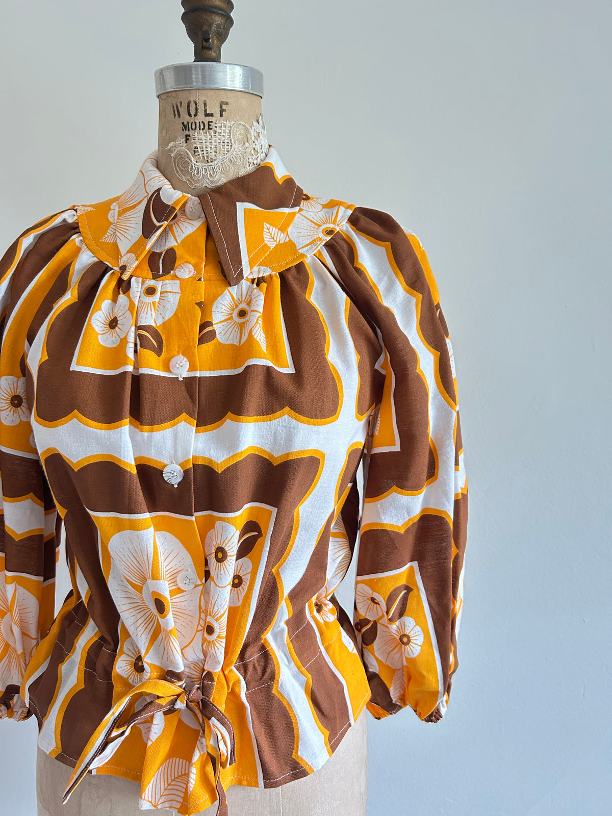 Jorgen Blouse - One of a Kind Upcycled Linen Cotton Buttondown Size XS/S #JORXXS3