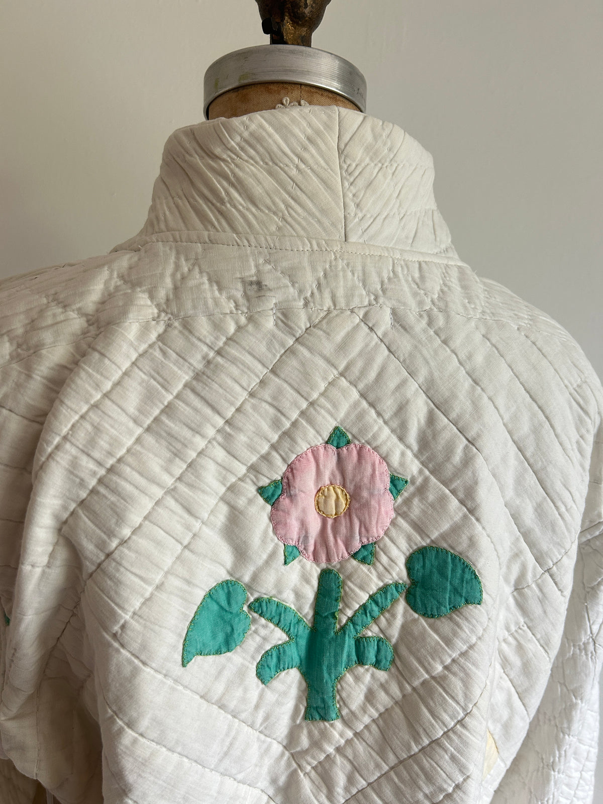 Billie Zip Up Jacket with Upcycled Vintage Quilt Size M/L #BILLMLCR6