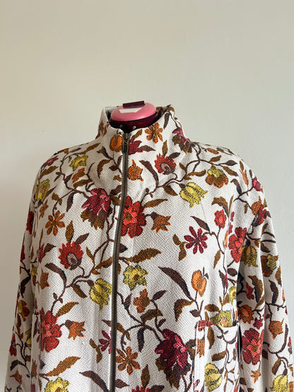 Billie Zip Up Jacket with Upcycled Vintage Draperies Size 2X/3X #BILL23XCR5