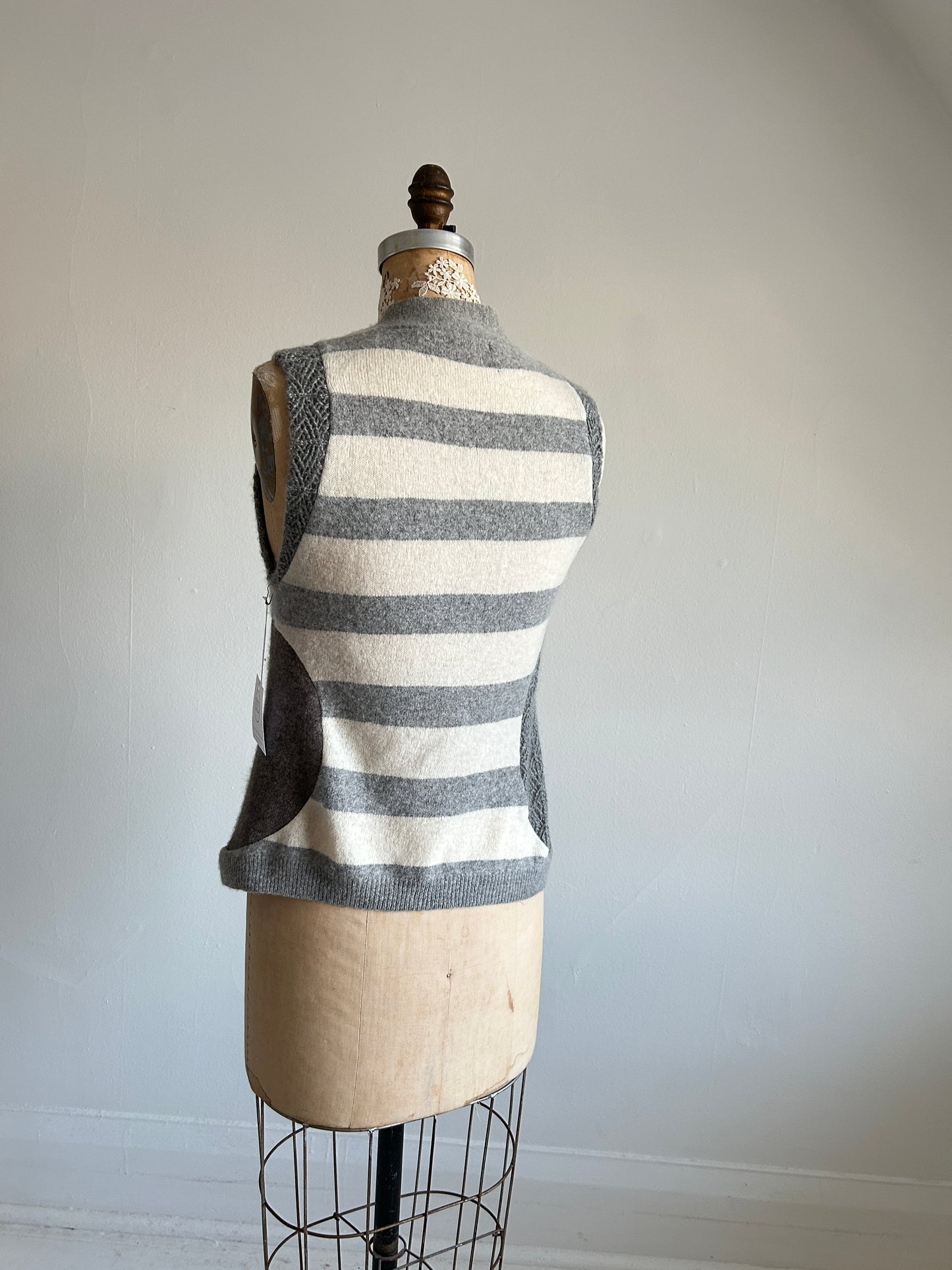 Abstract Art Patched Upcycled Cashmere Vest Size XS/S #CAVXXS22