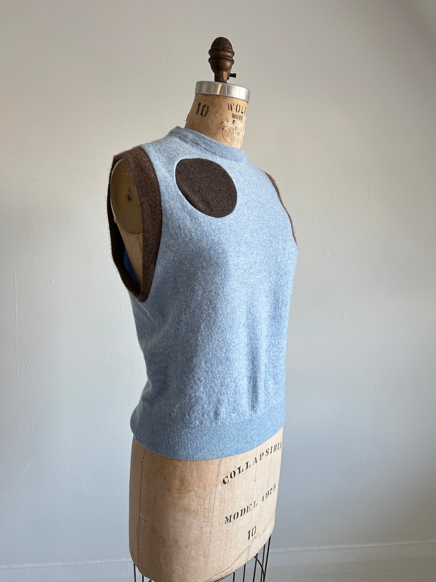 Abstract Art Patched Upcycled Cashmere Vest Size S/M #CAVSM20