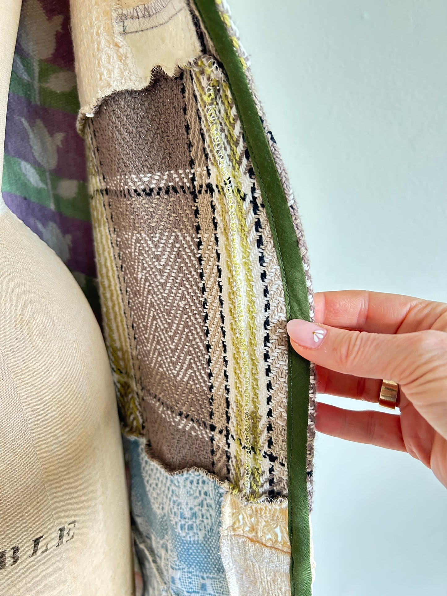 Vivianne Jacket with Upcycled Woven Throw Patchworked Size M/L #VIVT4