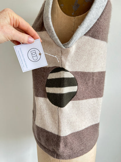 Abstract Art Patched Upcycled Cashmere Vest Size M/L #ARTV9