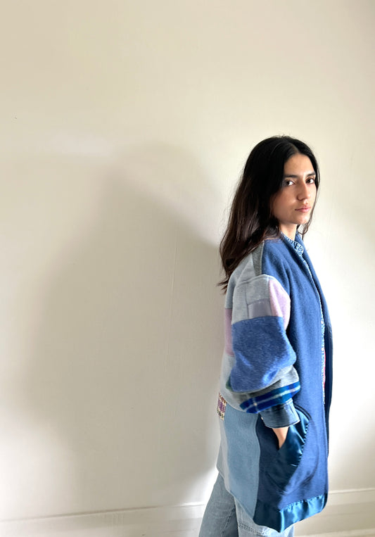 Vivianne Jacket with Upcycled Vintage Wool Patchwork Size XS/S #VIVW3