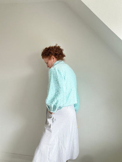 Vivianne Cropped Jacket with Upcycled Vintage Chenille Size S/M #CVCCHSM13