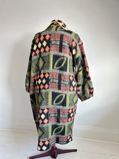 Vivianne Duster with Upcycled Vintage Blanket Size 2X/3X #CVDW23X55