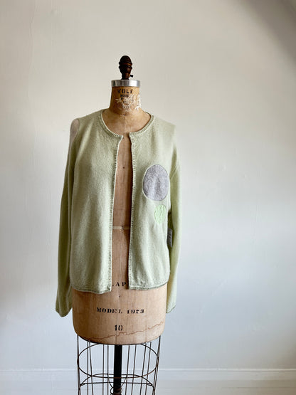 Abstract Art Patched Upcycled Cashmere Sweater L/XL #CASLXL23