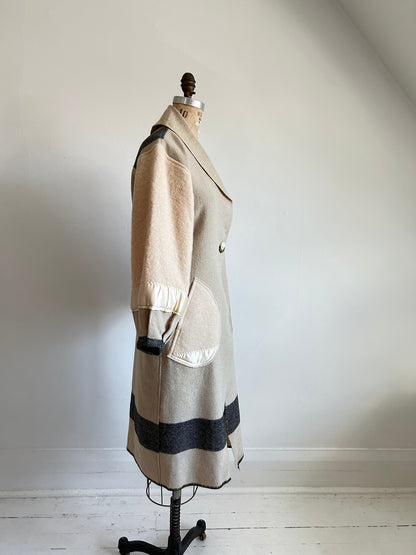 Vivianne Duster with Upcycled Horn Bros. Vintage Wool Blanket Size XS/S #CVDWXSS48