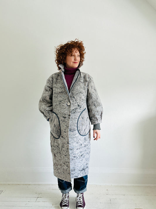 Trench with Recycled Quilted Fibre Blanket and Cotton Lining Size M/L #TRENCH4