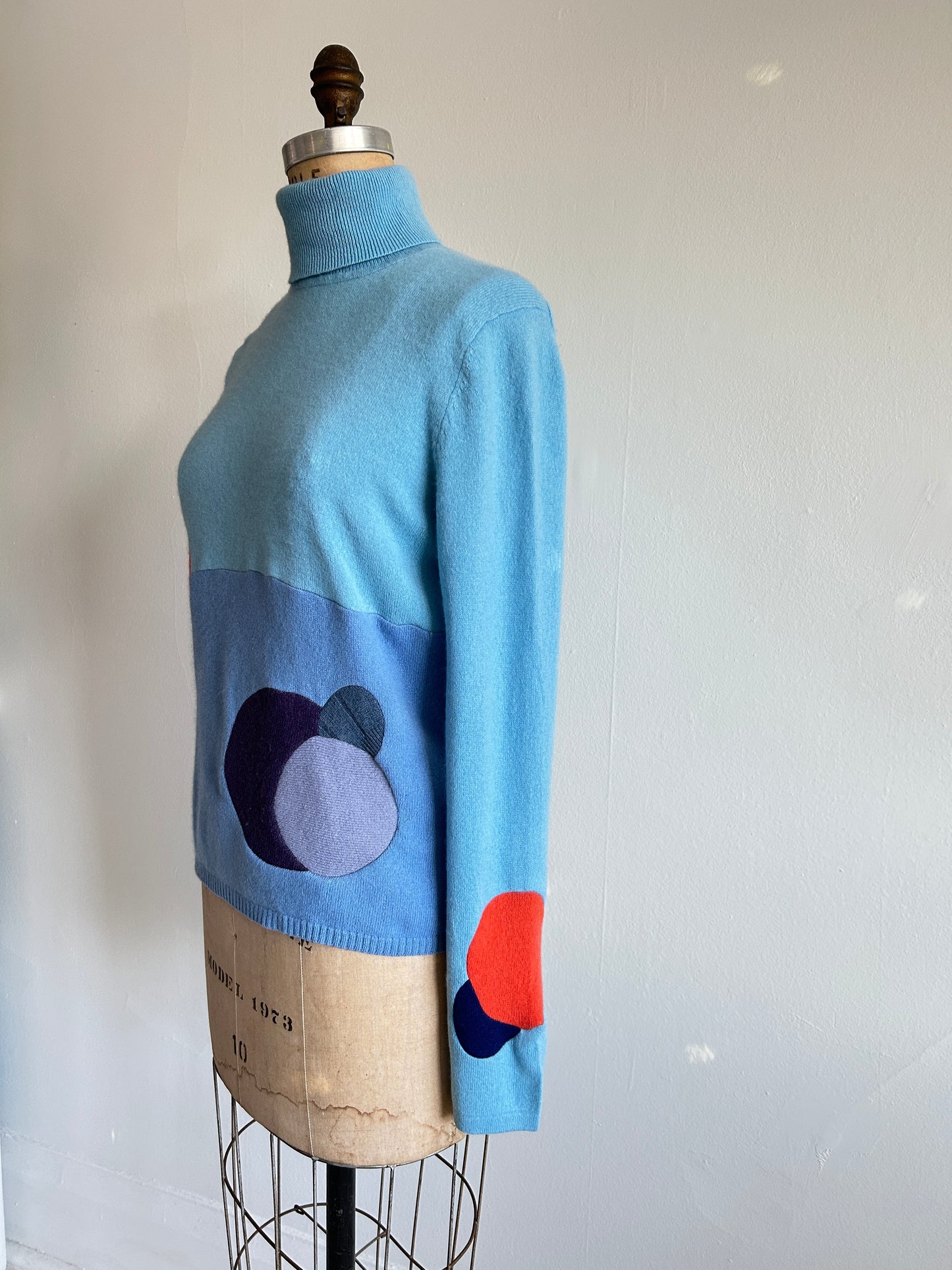 Abstract Art Patched Upcycled Cashmere Sweater M/L #CASML10