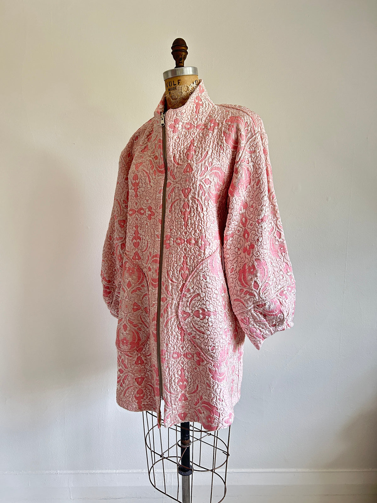 Billie Zip Up Jacket with Upcycled Vintage Draperies Size S/M #BILLJSM3