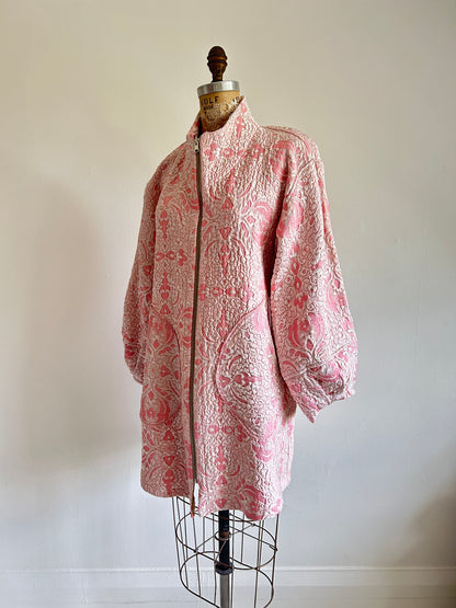 Billie Zip Up Jacket with Upcycled Vintage Draperies Size S/M #BILLJSM3