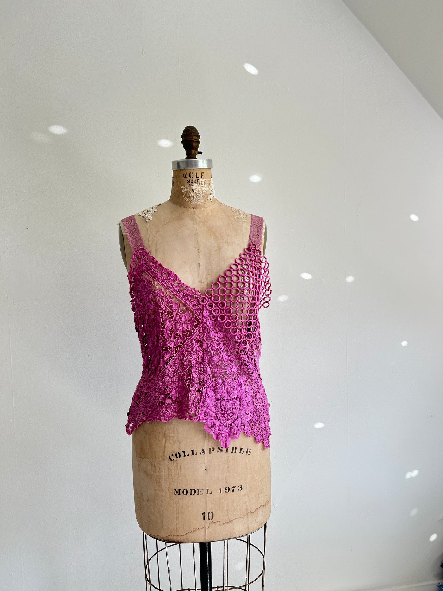 Mia Vintage Cotton Lace Dyed Cami Size M/L #MIA2