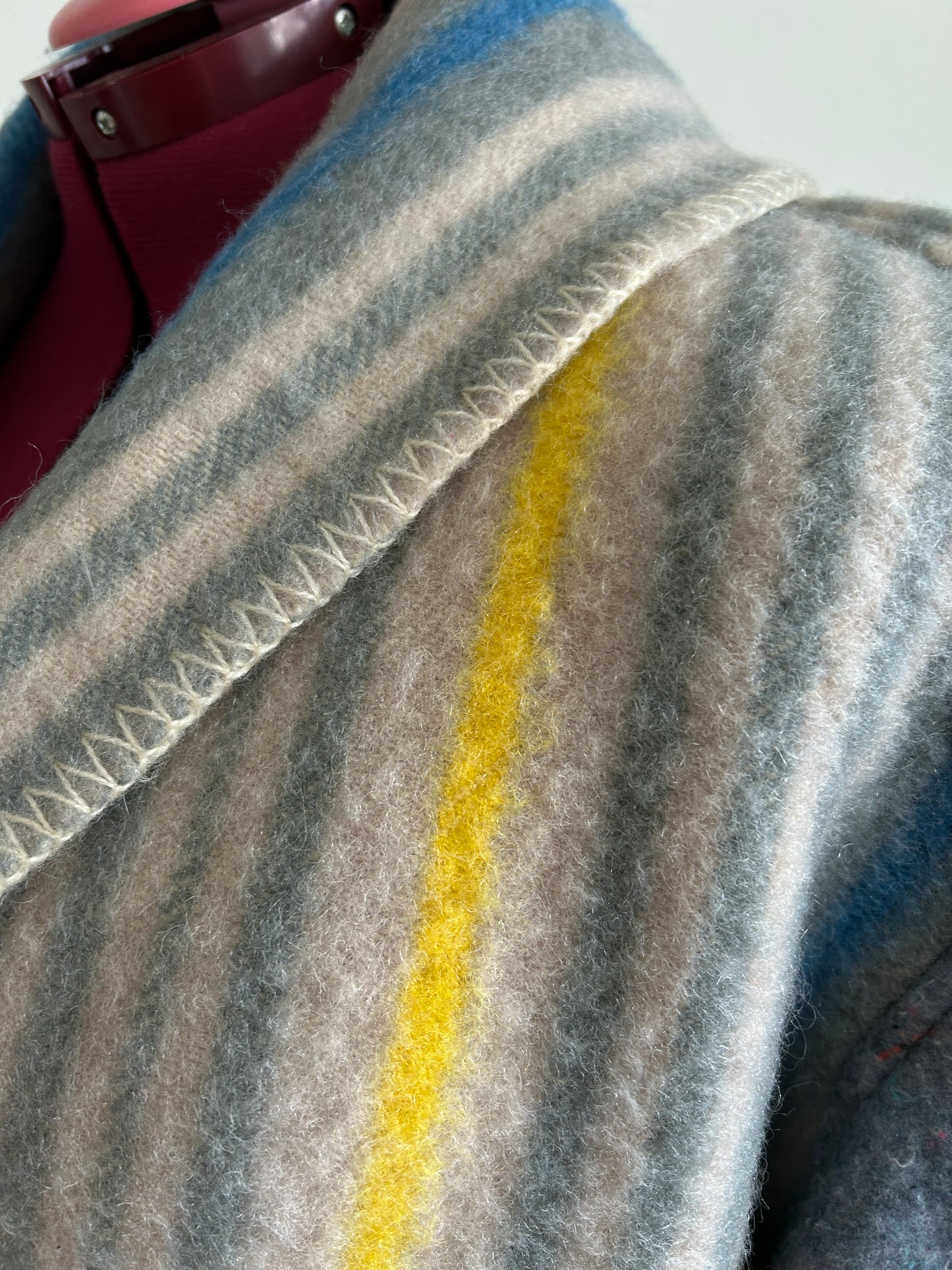 Vivianne Duster with Upcycled Vintage Wool & Textiles Blanket Size 3X #CVDW23X54