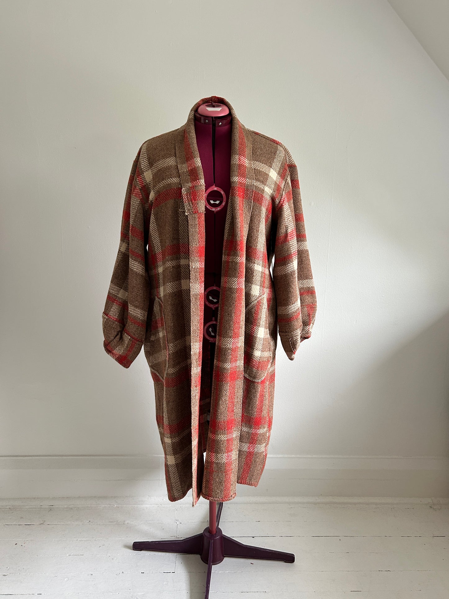 Vivianne Duster with Upcycled Vintage Wool Blanket Size 2X/3X #VIVW21
