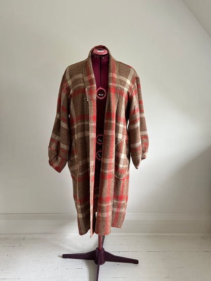 Vivianne Duster with Upcycled Vintage Wool Blanket Size 2X/3X #VIVW21
