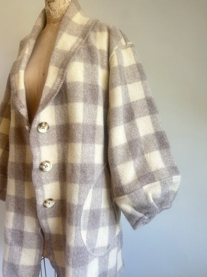 Vivianne Jacket with Upcycled Vintage Wool Blanket Size M/L #CVJWML6