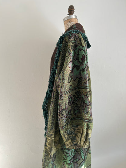Vivianne Duster with Upcycled Throw Blanket Size XL/2X #VIVT12