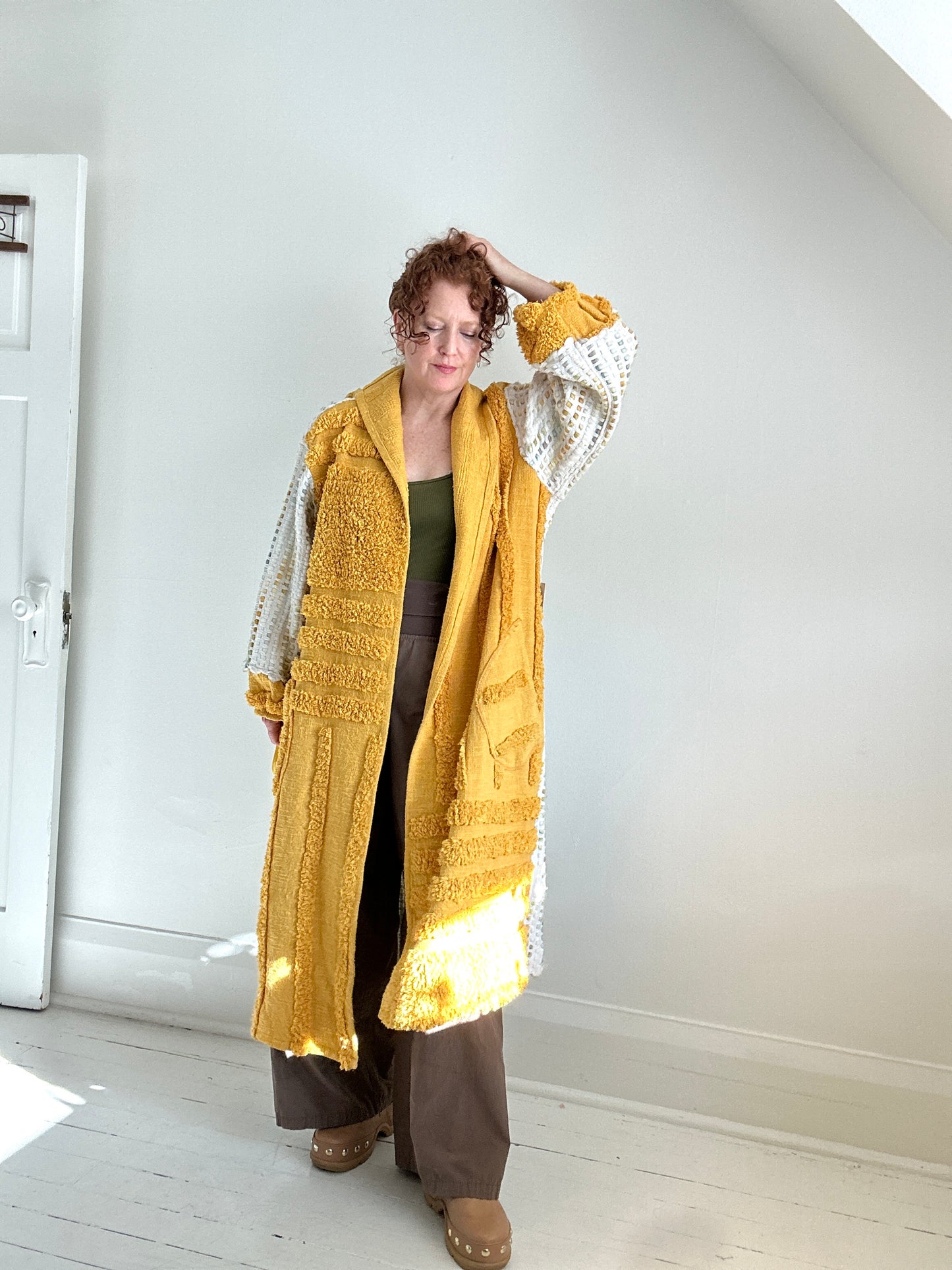 Vivianne Duster with Upcycled Chenille & Throw Blanket Size XL/2X #CVDCHX2X101