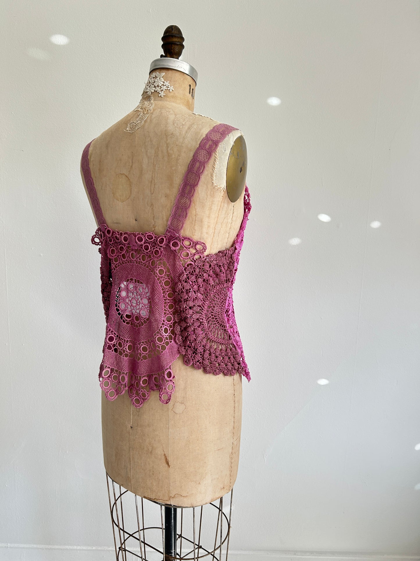 Mia Vintage Cotton Lace Dyed Cami Size M/L #MIA2