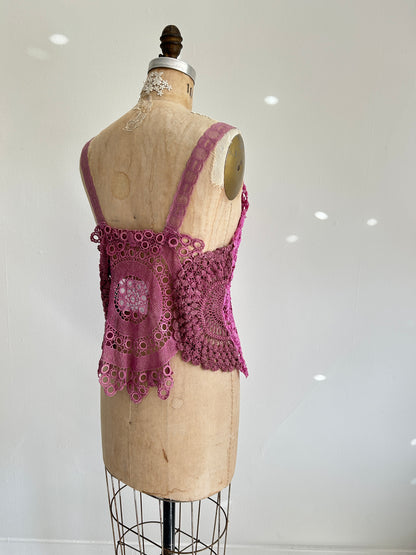 Mia Vintage Cotton Lace Dyed Cami Size M/L #MIA2
