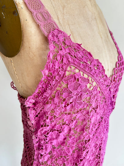 Mia Vintage Cotton Lace Dyed Cami Size M/L #MIA2