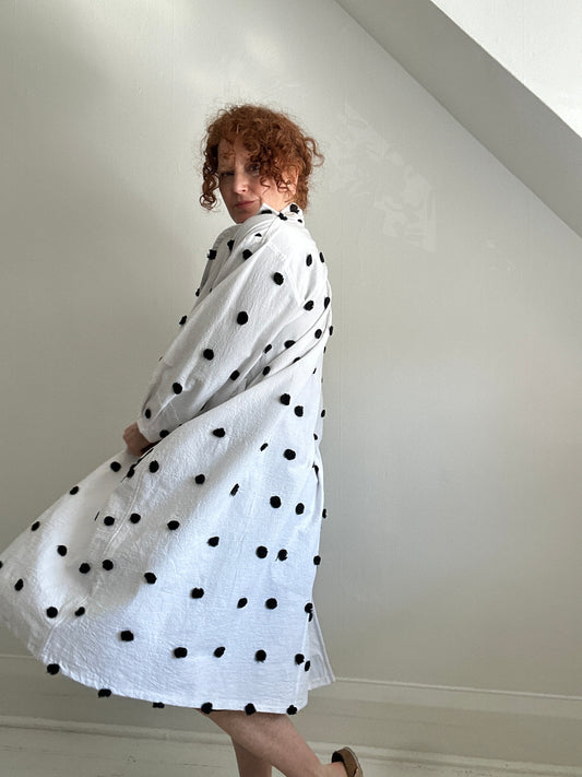 Trench with Upcycled Cotton & Pompom Duvet Cover  Size S/M #TRENCHSM13