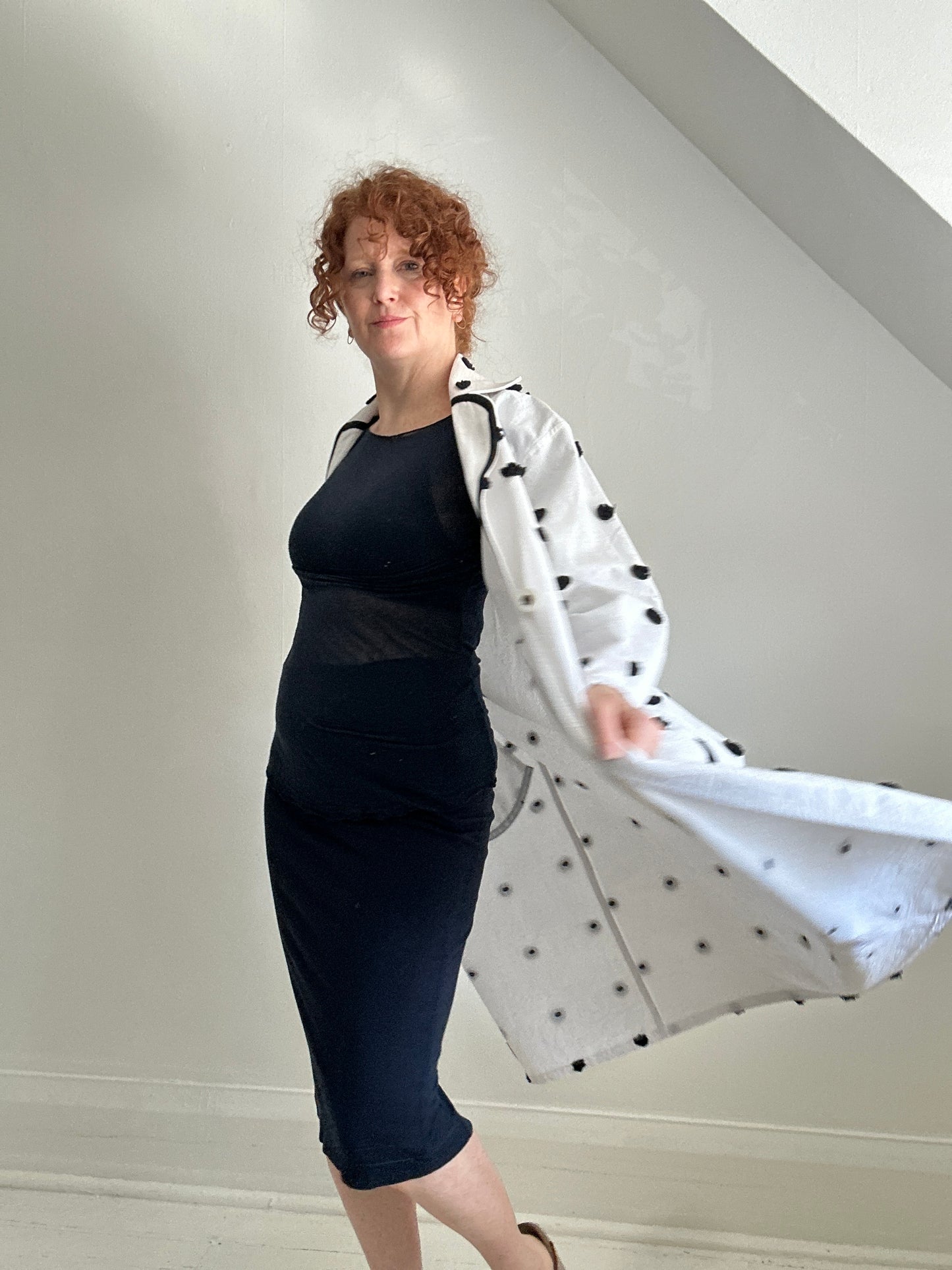 Trench with Upcycled Cotton & Pompom Duvet Cover  Size S/M #TRENCHSM13