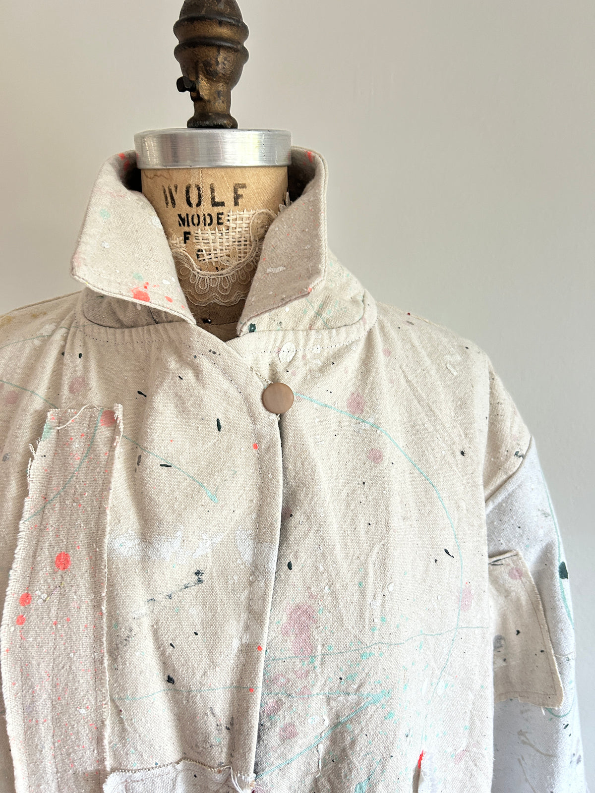 Trench with Upcycled Painters Drop Cloths Size XL/2X #TRENCHPX2X1