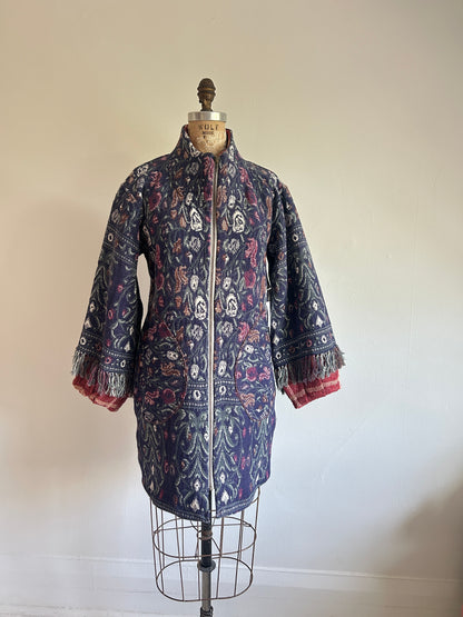 Billie Zip Up Jacket with Upcycled Throw Blankets Size XS/S #BILLJXSS