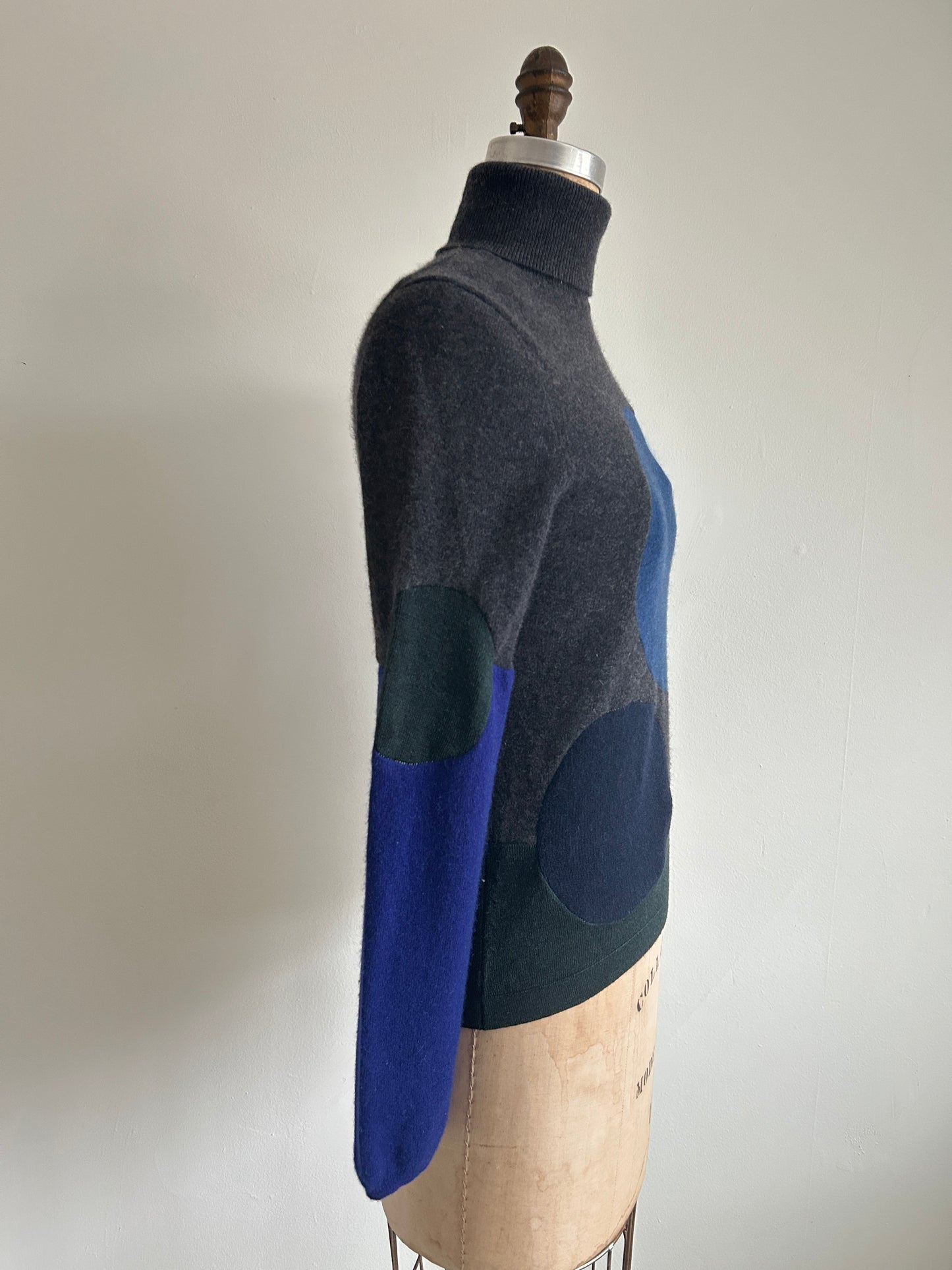 Abstract Art Patched Upcycled Cashmere & Silk Size XS/S #CASXSS34