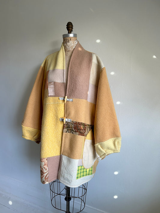 Vivianne Jacket with Upcycled Vintage Wool Patchwork Size 2X/3X #VIVW15