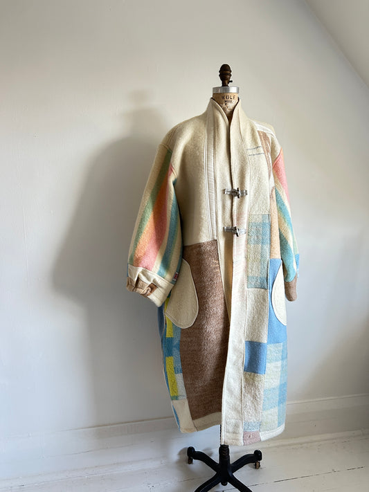 Vivianne Duster with Patchwork Upcycled Vintage Wool Size 2X/3X #VIVW10