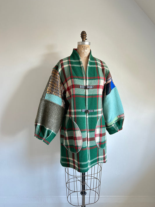 Vivianne Jacket with Upcycled Vintage Patchwork Wool Size S/M #VIVW24