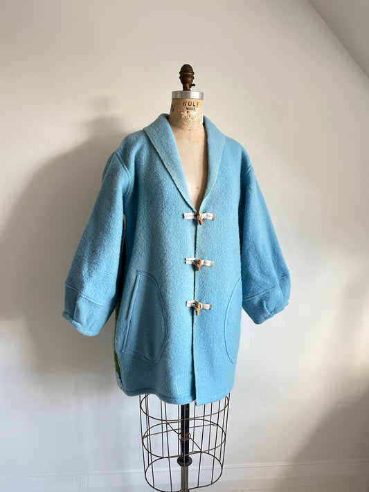 Vivianne Jacket with Upcycled Vintage Wool & Needlework Tapestry Size S/M #CVJWSM14