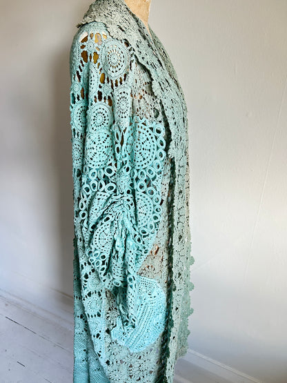 Vivianne Duster Vintage Crochet Size XL/2X #VIVCR5