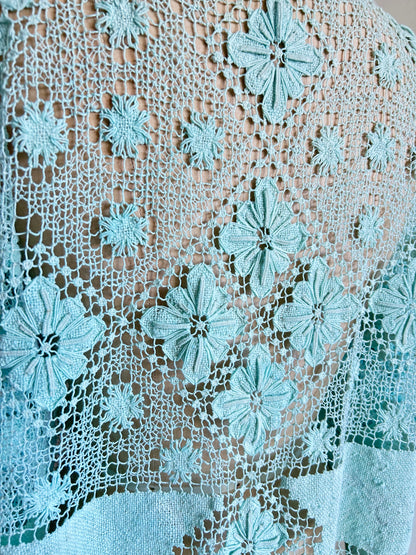 Vivianne Cropped Jacket Upcycled Vintage Cotton Crochet Size XL/2X #VIVCR13