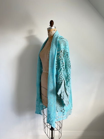 Vivianne Jacket Upcycled Cotton Crochet Size S/M #VIVCR2