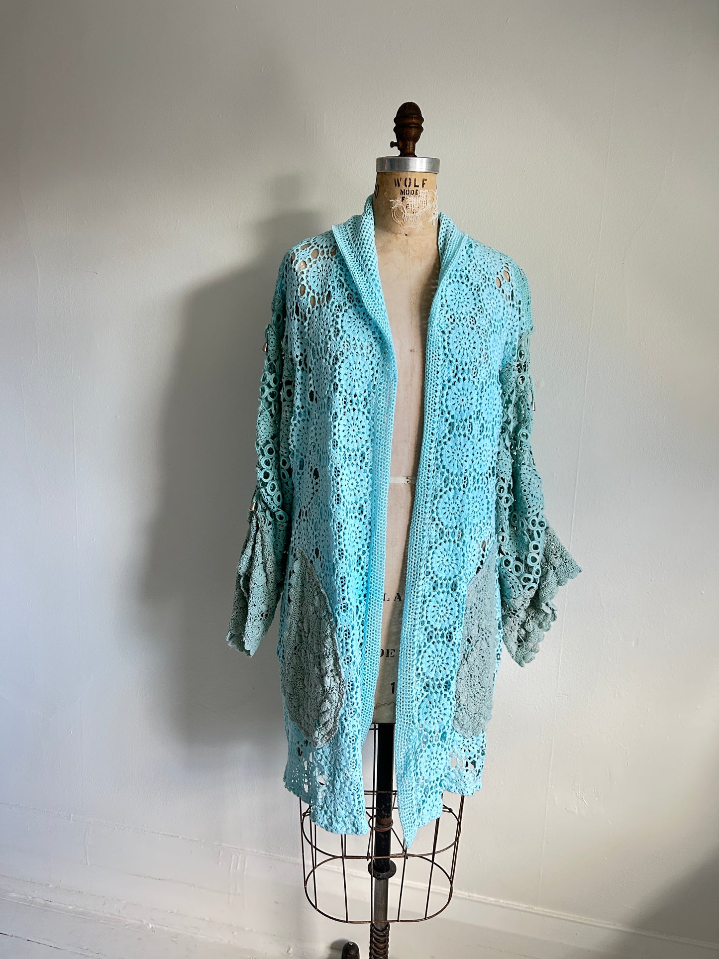 Vivianne Jacket Upcycled Cotton Crochet Size S/M #VIVCR2