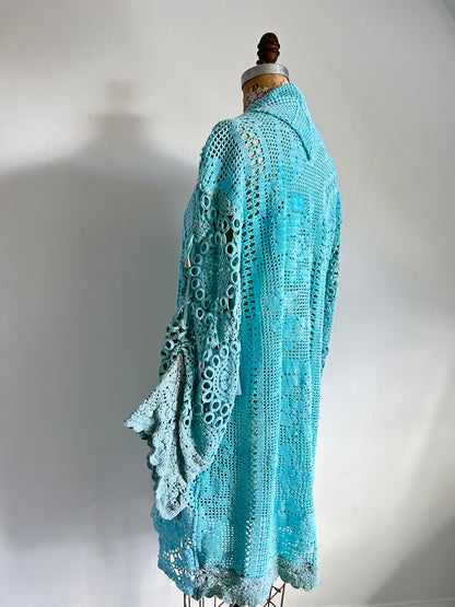 Vivianne Jacket Upcycled Cotton Crochet Size S/M #VIVCR2