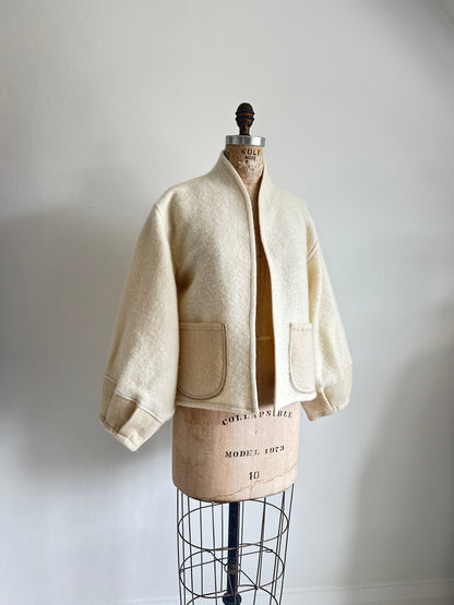 Vivianne Cropped Jacket with Upcycled Vintage Wool Size M/L #VIVW11