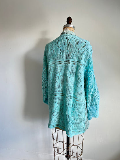 Vivianne Jacket Upcycled Cotton Crochet & vintage Lace Size M/L #VIVCR15