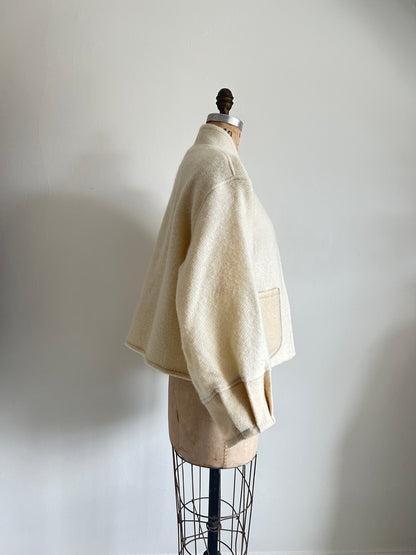 Vivianne Cropped Jacket with Upcycled Vintage Wool Size M/L #VIVW11