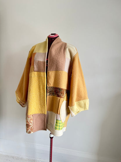 Vivianne Jacket with Upcycled Vintage Wool Patchwork Size 2X/3X #VIVW15