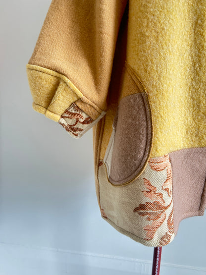 Vivianne Jacket with Upcycled Vintage Wool Patchwork Size 2X/3X #VIVW15