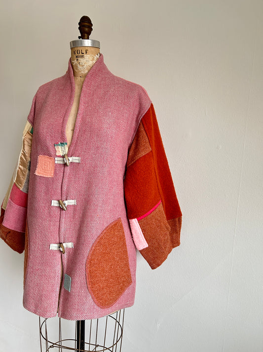 Vivianne Jacket with Upcycled Vintage Patchwork Wool Size M/L #VIVW5