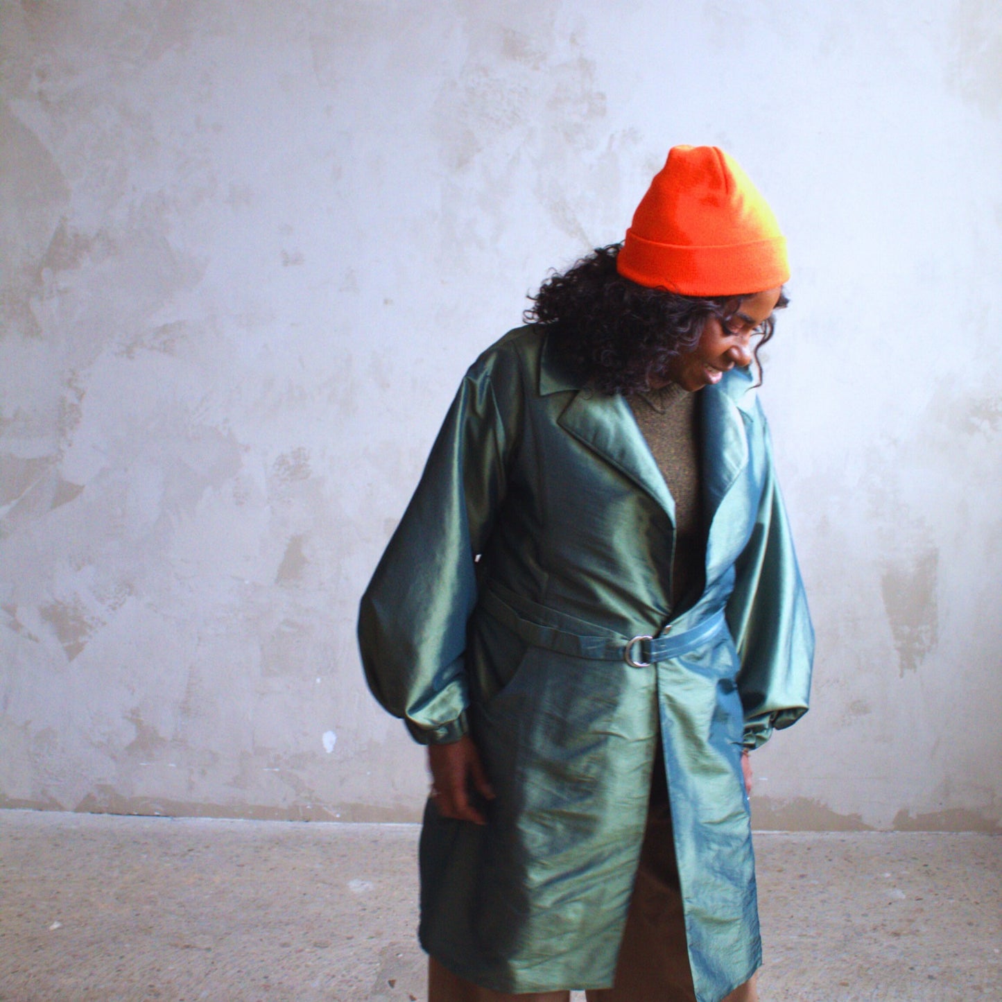 Edit Trench with Lightweight Tafetta Ocean Sizes XS-3X #CTEOC