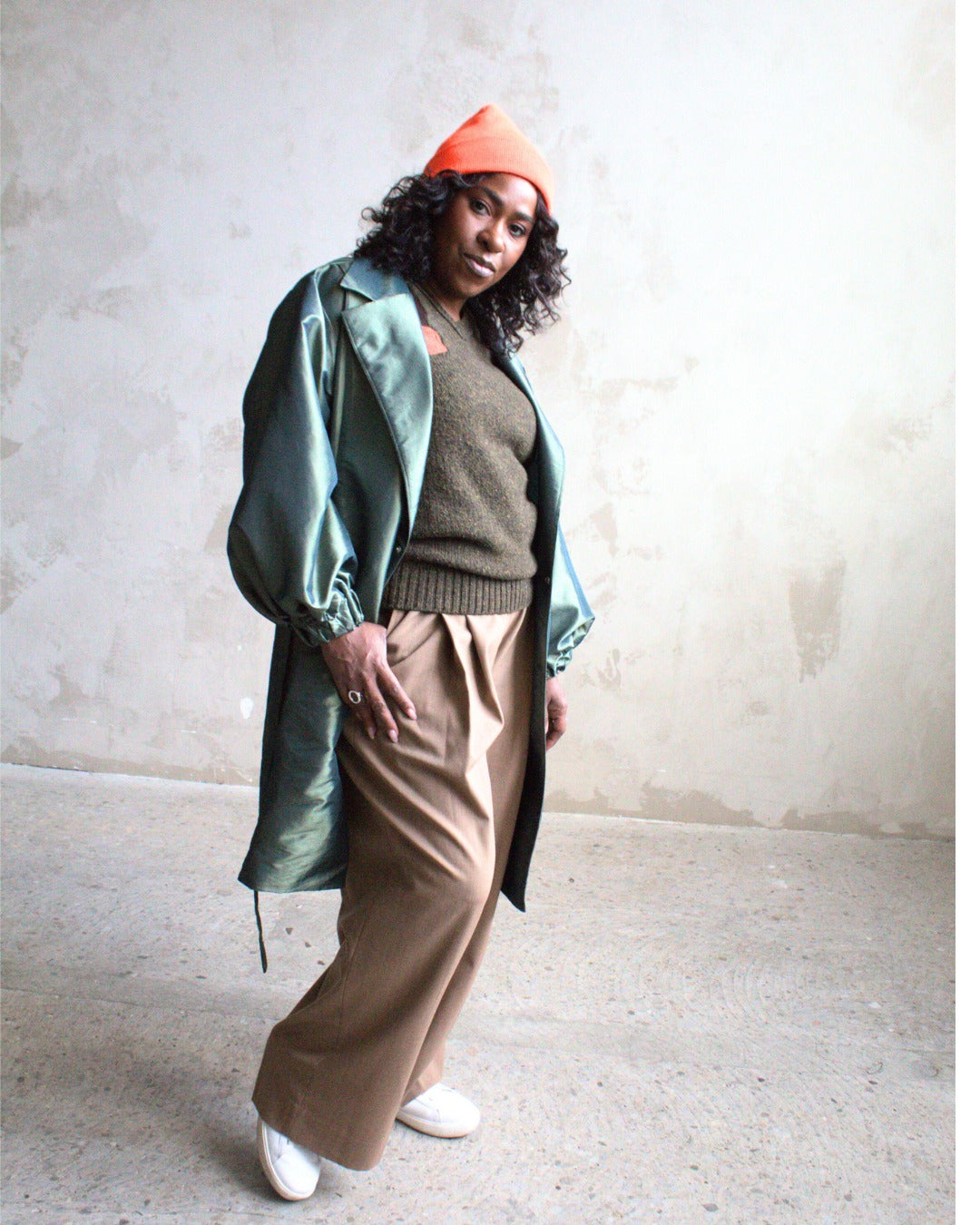 Edit Trench with Lightweight Tafetta Ocean Sizes XS-3X #CTEOC