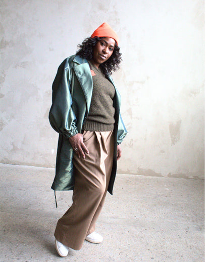 Edit Trench with Lightweight Tafetta Ocean Sizes XS-3X #CTEOC