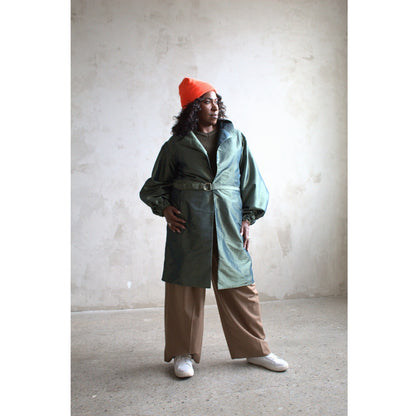 Edit Trench with Lightweight Tafetta Ocean Sizes XS-3X #CTEOC